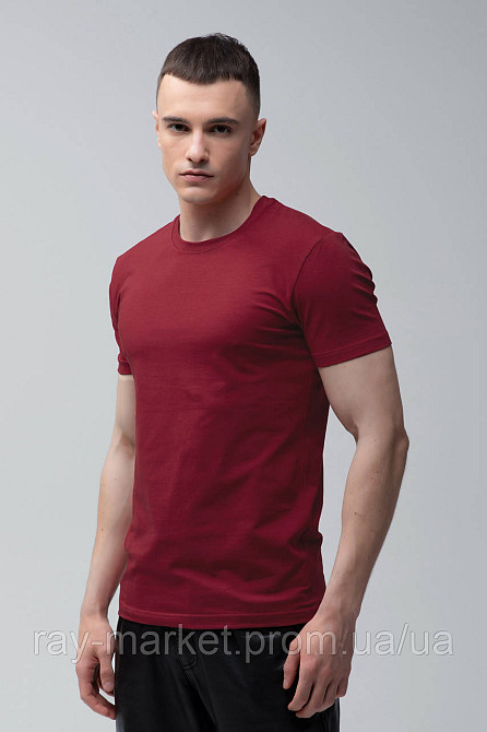 Футболка базова Ray Premium Fit чоловіча бордова (U0102-Burgundy) XXL Київ - фото 8