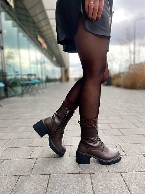 Arcoboletto Ботинки Arcoboletto коричневые натуральная кожа зима высота 18 см (5697) Коломыя - изображение 6