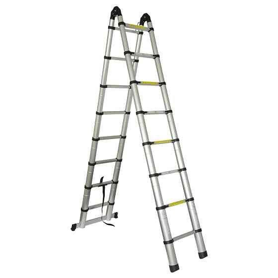 Драбина телескопічна універсальна 2×8 щаблів 5.0 м FLORA (5033434) Київ