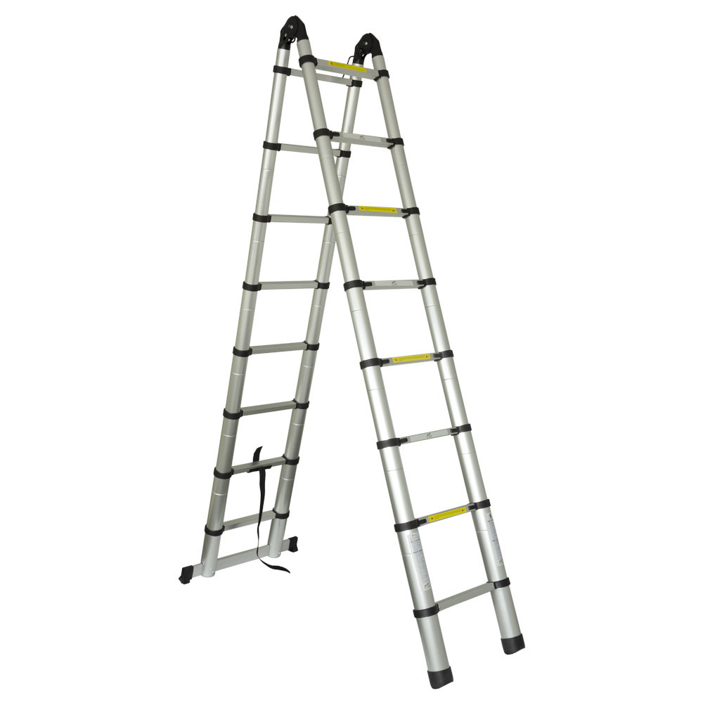 Драбина телескопічна універсальна 2×8 щаблів 5.0 м FLORA (5033434) Київ - фото 6
