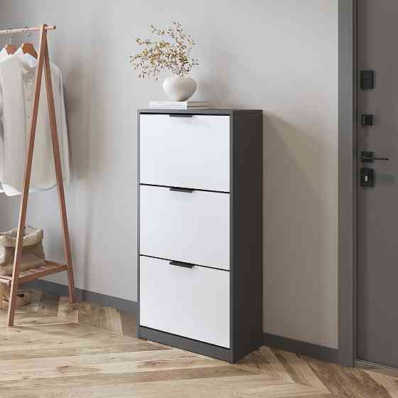 Тумба для взуття VAYS, в передпокій M-45 Антрацит-Білий Львів