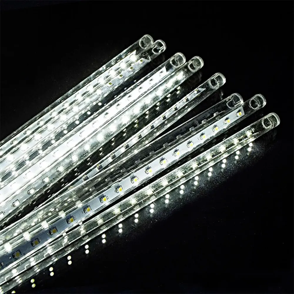 Гирлянда сосульки прозрачный шнур 8 шт, 50 см, белые Коломия - фото 3