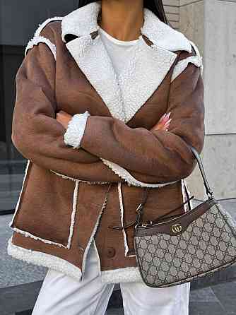 Жіноча стильна повсякденна дублянка замш на барашці Одеса