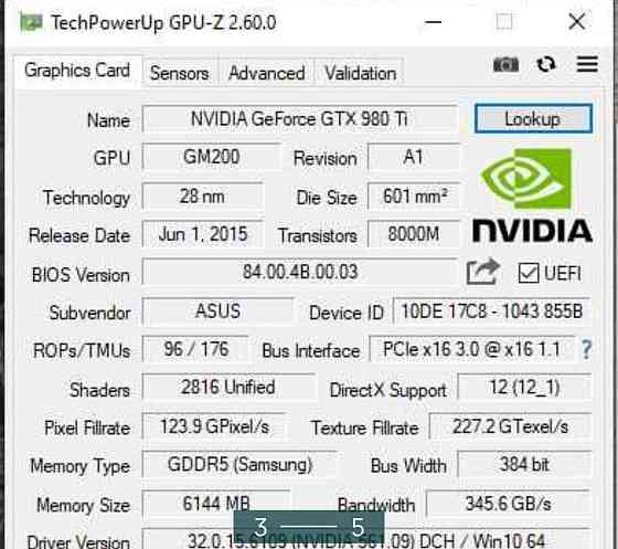 Видеокарта GTX 980 Ti ASUS ROG Strix. Киев