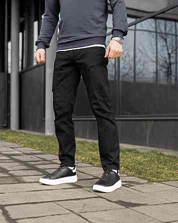 Штани карго чоловічі чорні базові котонові Pobedov Skystone Київ