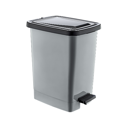 Відро для сміття slim 15л пластик з малюнком сірий камінь Stone Decor ELIF Житомир