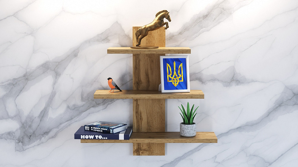 Полиця навісна П-1, Дуб Аппалачі, 500/140/500 Львів - фото 2