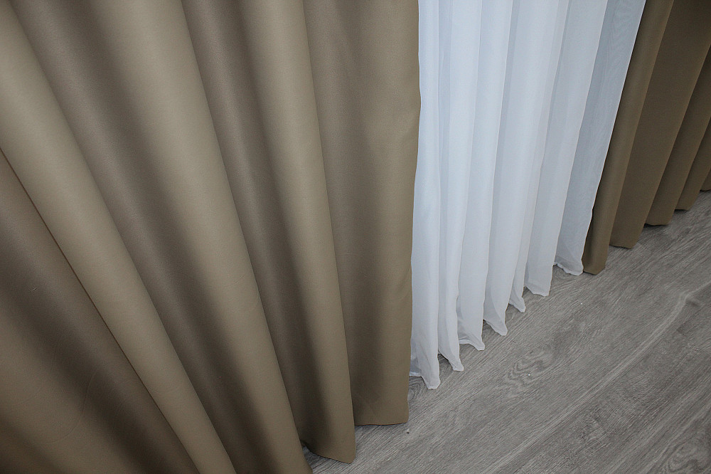 Комплект готових штор VR-Textil Bagema Rvs № 1239ш Молочний шоколад 100х270 см 2 шт (31-733) Київ - фото 8