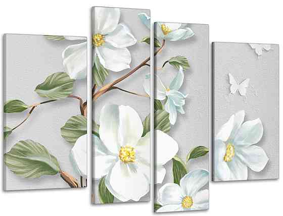 Модульна картина у спальню, вітальню Абстракція Квіти Art-613_4 110x160 см Київ