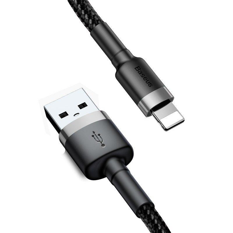 Кабель Baseus Cafule Cable USB For Lightning 2.4A 0.5m Gray+Black Киев - изображение 4