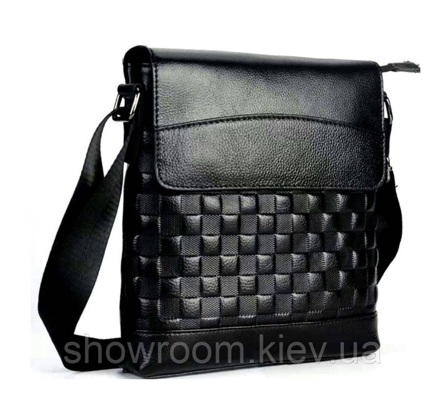 Сумка мужская мессенджер Leather Collection (8867) кожаная черная Киев - изображение 2