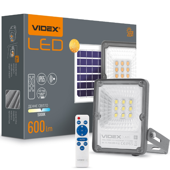 LED Прожектор 10W 5000К 6V автономний сенсорний VL-FSO-205-S Videx Житомир