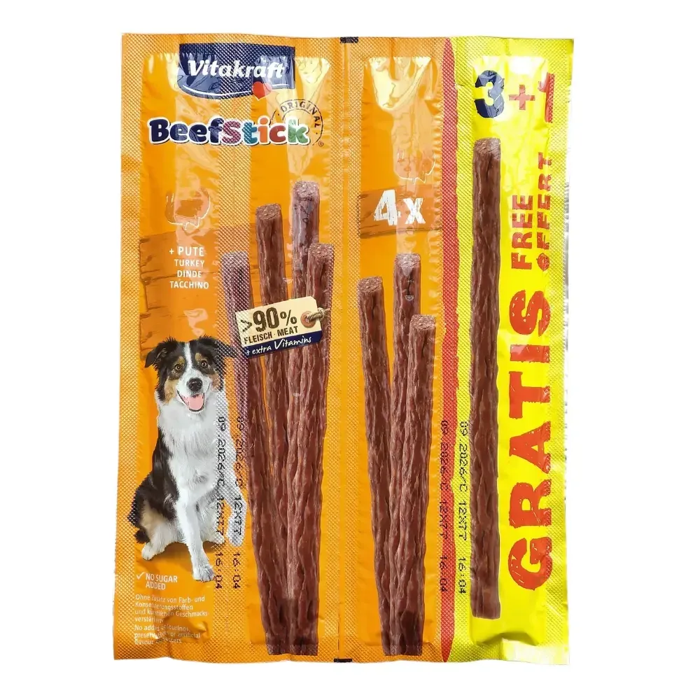 М'ясна паличка для собак Вітакрафт Vitakraft Beef Stick Original ласощі з індичкою 4 шт x 12 г Вінниця - фото 1