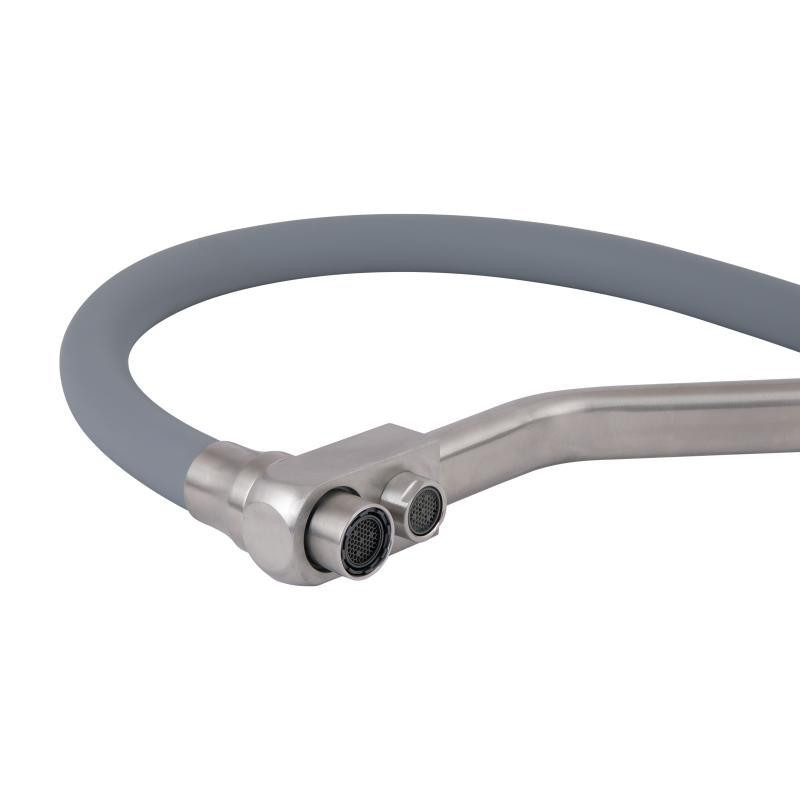 Змішувач для кухні Lidz Aria 020F3 з гнучким виливом та підключенням до фільтра LDARI020F3GNK39211 сатин/сірий Київ - фото 5