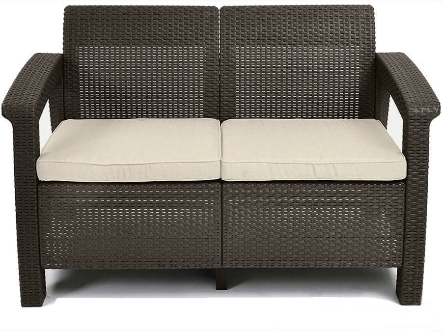 Диван пластиковий садовий Keter Corfu II Love seat, коричневий Київ - фото 13