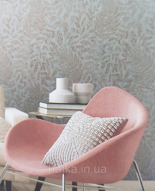 Шпалери вінілові на флізеліні AS creation The Bos 0.53х10 листя гілки бронзові на сірому Київ - фото 1