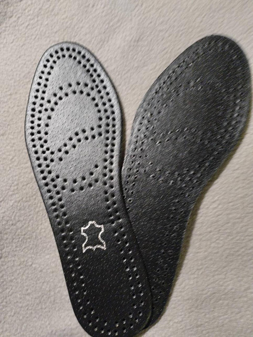 Шкіряна устілка чорна анатомічна, маломірка, розміри 36-48 для взуття будь-якого типу Харків - фото 2