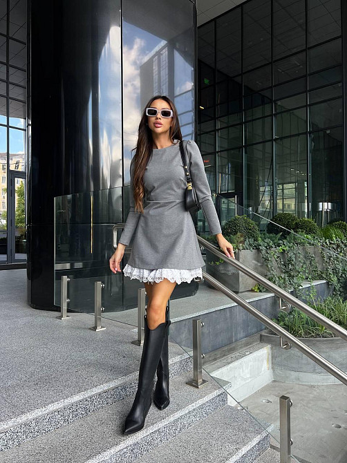 Жіноча вишукана сукня трикотаж Alex, бавовна Сіра, M Одеса - фото 4