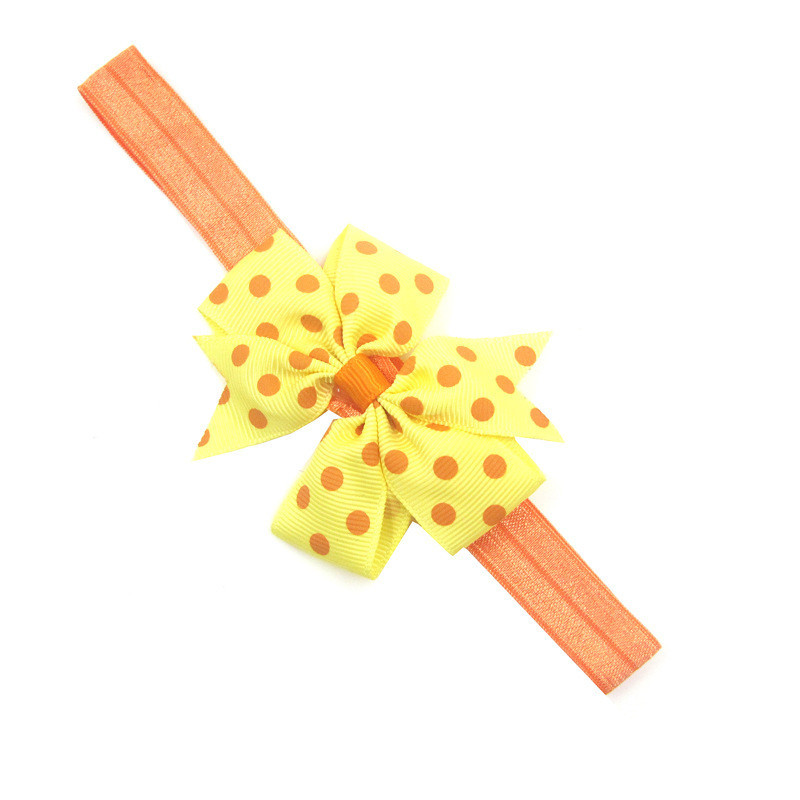 Дитяча пов'язка в горох one size помаранчево-жовтий Київ - фото 1