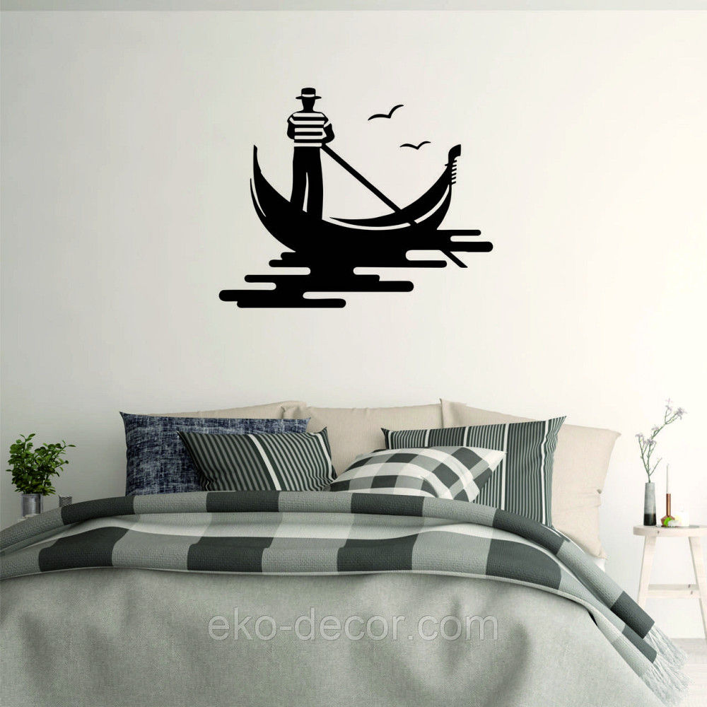 Декоративное настенное Панно «Венецианский гондольер» Декор на стену 90*72 см, Черный Киев - изображение 4