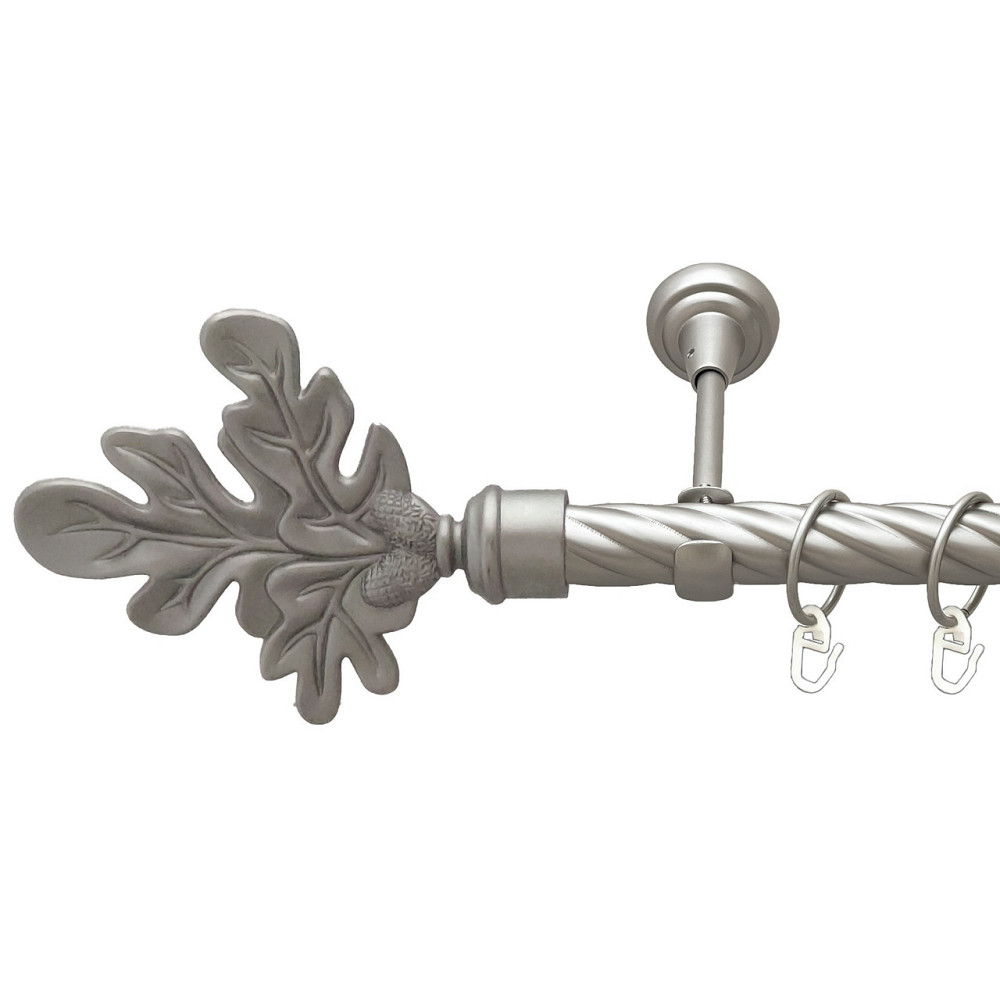 Карниз Orvit Листок Дуба металевий однорядний відкритий скручена труба кільце металеве Сатин 25 мм 240 см (00-00023434) Львів - фото 1