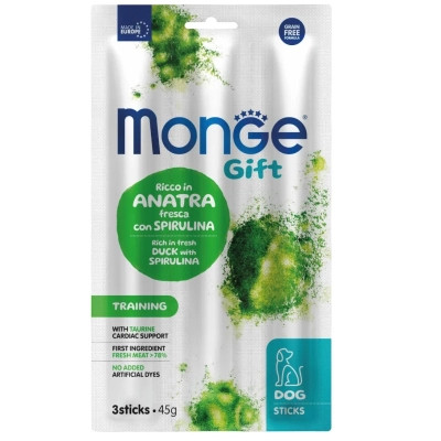 Лакомство для собак Monge Gift Dog Training утка с спирулиной 45 г (8009470085441) Винница - изображение 1