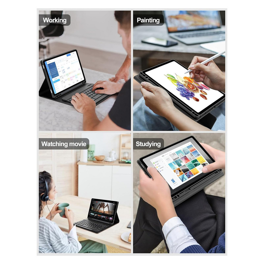 Чехол с клавиатурой FOGARI QWERTY Bluetooth 5.3 съемная клавиатура для Samsung Galaxy Tab A9 8.7 черный Киев - изображение 4