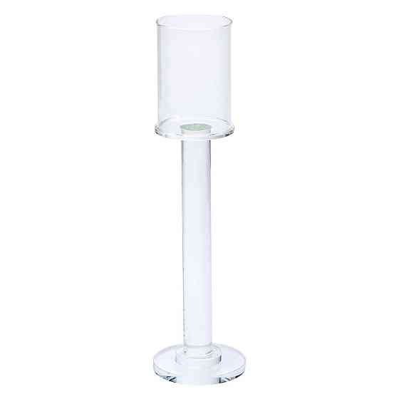 Підсвічник скляний на ніжці 8×31 см підсвічник келих декоративний прозорий HP-4-43S Київ