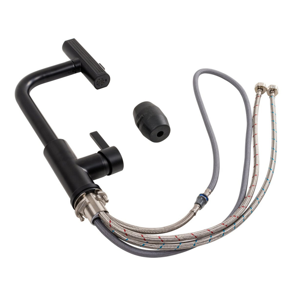 Змішувач кухонний XK09B Platinum PVD чорний Коломыя - изображение 5