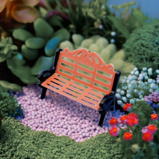 Лавка паркова для міні-саду 4.2 х 2.5 см Бежево-чорна Одеса