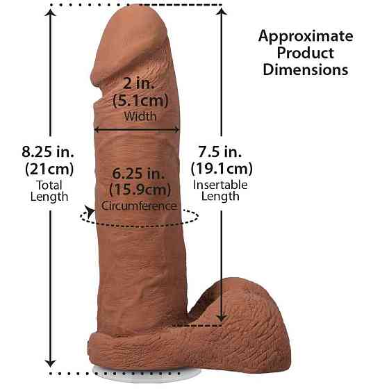 Фаллоимитатор Doc Johnson The Realistic Cock ULTRASKYN - 8 Inch with Balls Caramel Sex Aura Киев