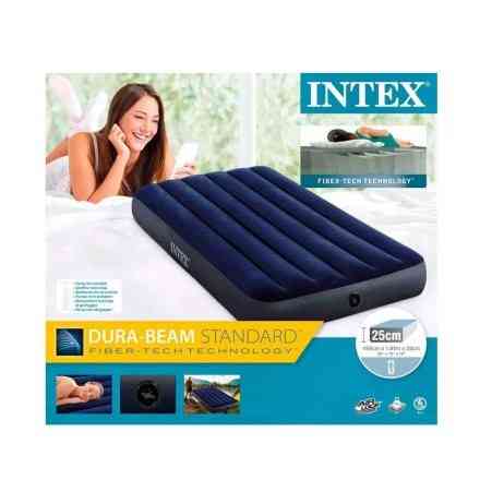 Полуторный надувной матрас Intex 191 х 137 см синий Киев