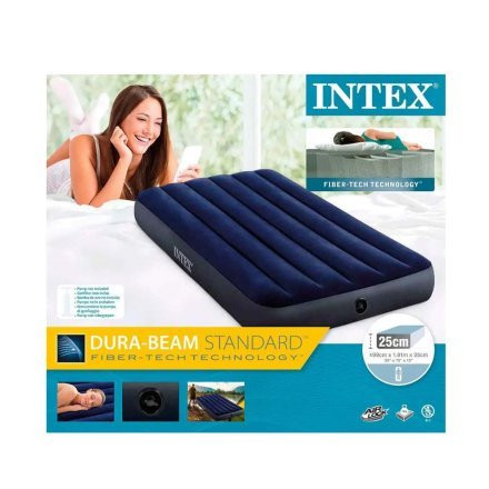 Полуторный надувной матрас Intex 191 х 137 см синий Киев - изображение 2