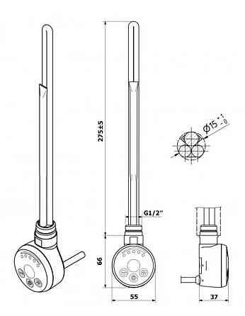 Електричний нагрівач ТЕН MEG 300W для рушникосушки Київ