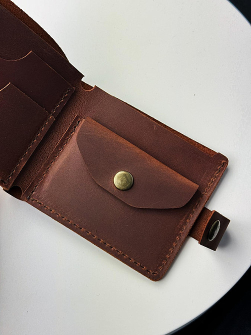 Класичний гаманець із натуральної шкіри SD004 (Світло-коричневий) Суми - фото 5