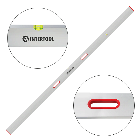 Правило-рівень, 2500 мм INTERTOOL MT-2125, 2 капсули , з ручками, штукатурне правило рівень Львів