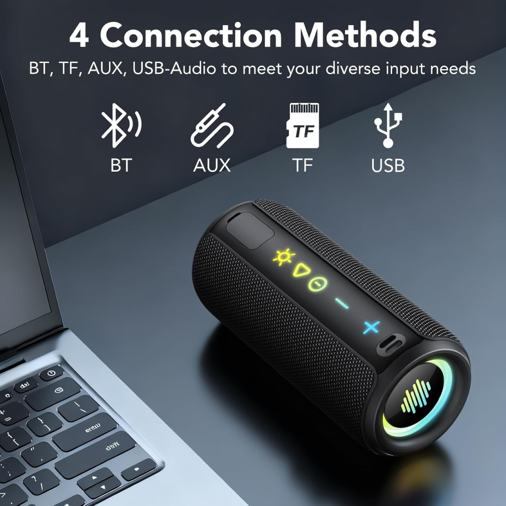 Портативна Bluetooth-колонка TIMU S11-1, 30 Вт, Bluetooth 5.4, TWS, RGB-підсвічування, до 24 годин, стереозвук Київ - фото 5