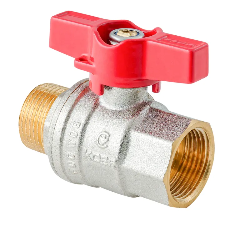 Кран кульовий ГШМ Koer Extreme KE.218-15 - 1/2" FM ручка "метелик" червона (KR5759) Київ - фото 1