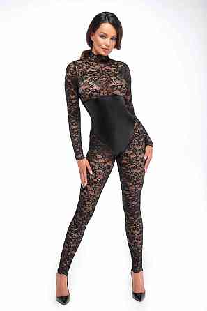 Комбінезон Noir Handmade F299 Enigma, 3XL, мереживо, довгий рукав, імітація корсета, доступ Sex Aura Київ