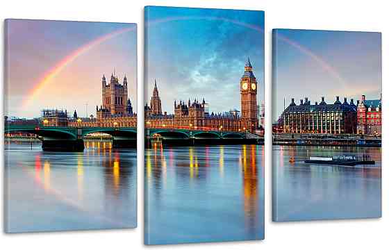 Модульная картина в гостиную / спальню Велика Британія під веселкою  Art-731_3 Киев