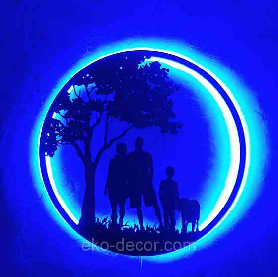 Декоративне настінне Панно з підсвіткою «Родина», Декор на стіну Київ