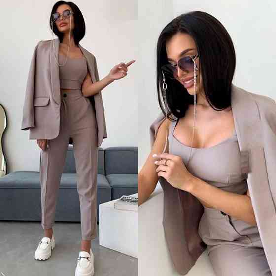 Костюм-трійка з топом "Vanity" оптом I Розпродаж моделі Мокко, 42 Київ