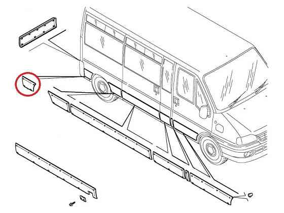 Накладка GP Fiat Ducato 2 Тип 244 бокова задня права за аркою 37x34cm (735338235) Київ