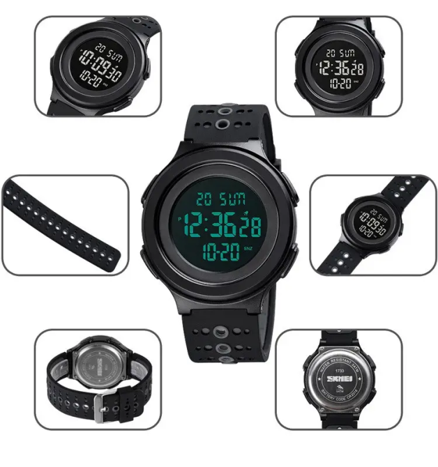 Мужские наручные часы Skmei 1733 (Черные с черным) Винница - изображение 7