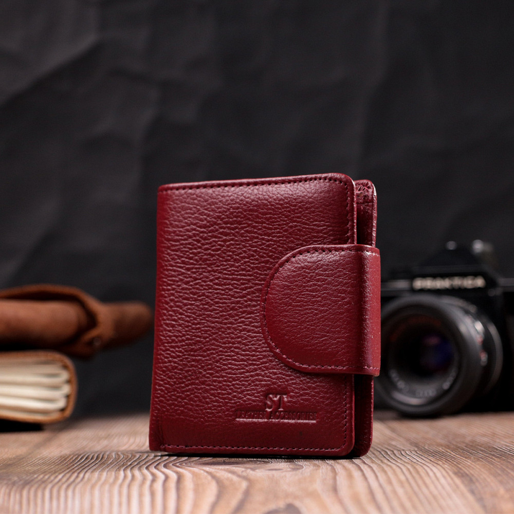 Женский кошелек вертикального типа из натуральной кожи ST Leather 22452 Бордовый Киев - изображение 9