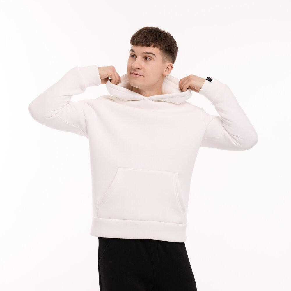 Теплое мужское худи на флисе с капюшоном молочное Pobedov 008 ЗИМА Киев - изображение 11