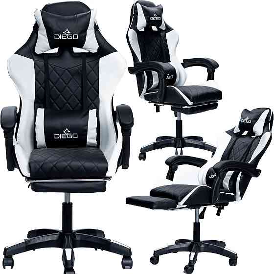 Крісло геймерське DIEGO AERO Black-White Київ