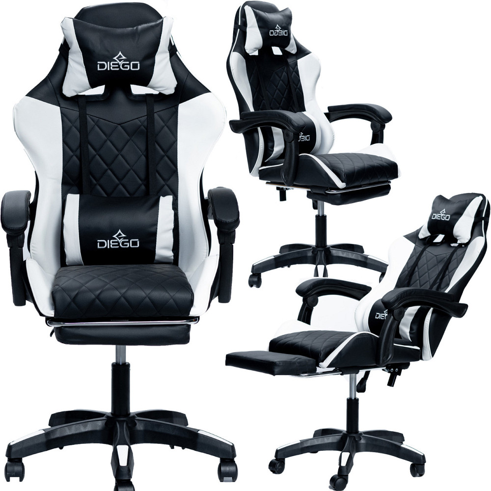 Крісло геймерське DIEGO AERO Black-White Київ - фото 1