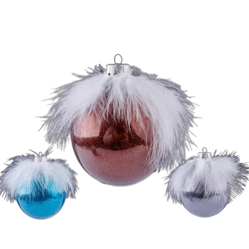 Ялинкова куля Крижинка з пір'ям d10см КС Житомир - изображение 2