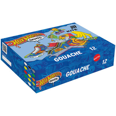 Гуашевые краски Kite Hot Wheels Skate 12 цветов х 20 мл (HW25-063) Винница - изображение 1